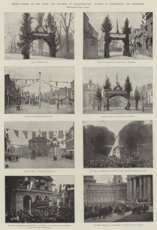 Návrat domů vévody a vévodkyně z Marlborough, scény ve Woodstocku a Blenheimu od English Photographer