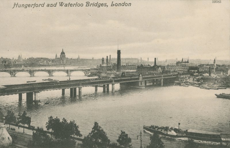 Hungerford a Waterloo Bridges, Londýn od English Photographer