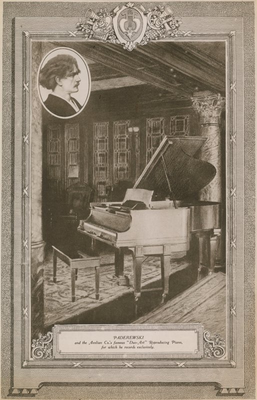 Ignacy Jan Paderewski a slavné duo-Art Reproducing Piano společnosti Aeolian Company od English Photographer