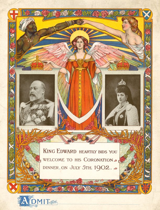 Pozvánka na korunovační večeři krále Edwarda VII. dne 5. července 1902 od English Photographer