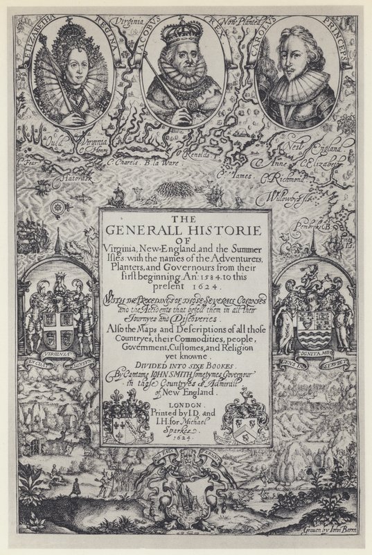 John Smith, The Generall Historie of Virginia, J Dawson pro M Sparkes 1624 (čb fotografie) od English Photographer