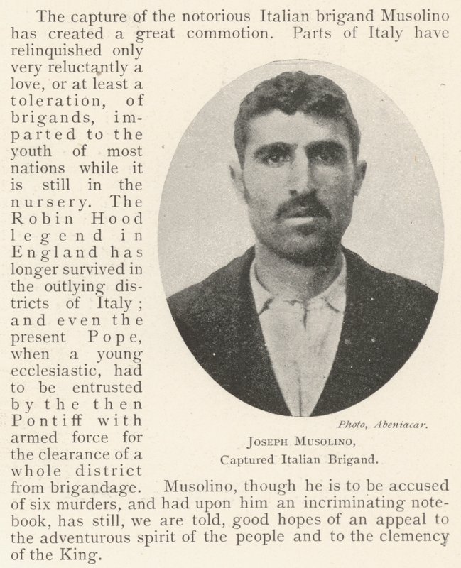 Joseph Musolino, zajatý italský lupič od English Photographer