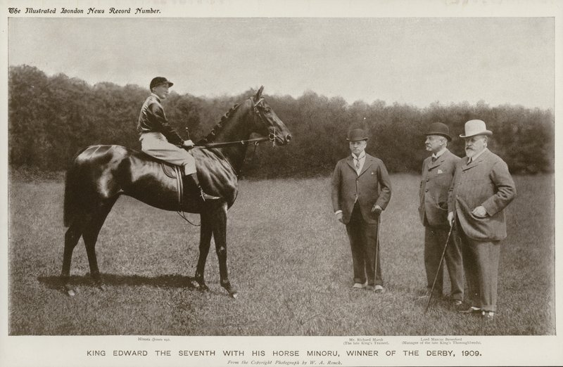 Král Edward VII se svým koněm Minoru, vítěz Derby od English Photographer
