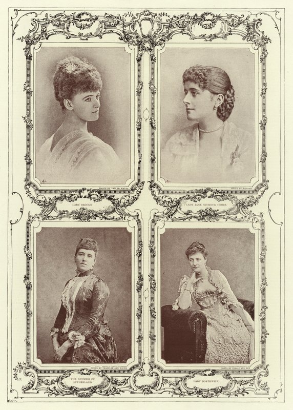 Lady Brooke, Lady Jane Seymour Combe, Vévodkyně ze Sutherlandu; Lady Borthwicková od English Photographer