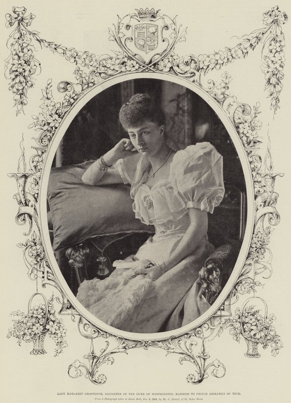 Lady Margaret Grosvenor, dcera vévody z Westminsteru, provdaná za prince Adolpha z Tecku od English Photographer