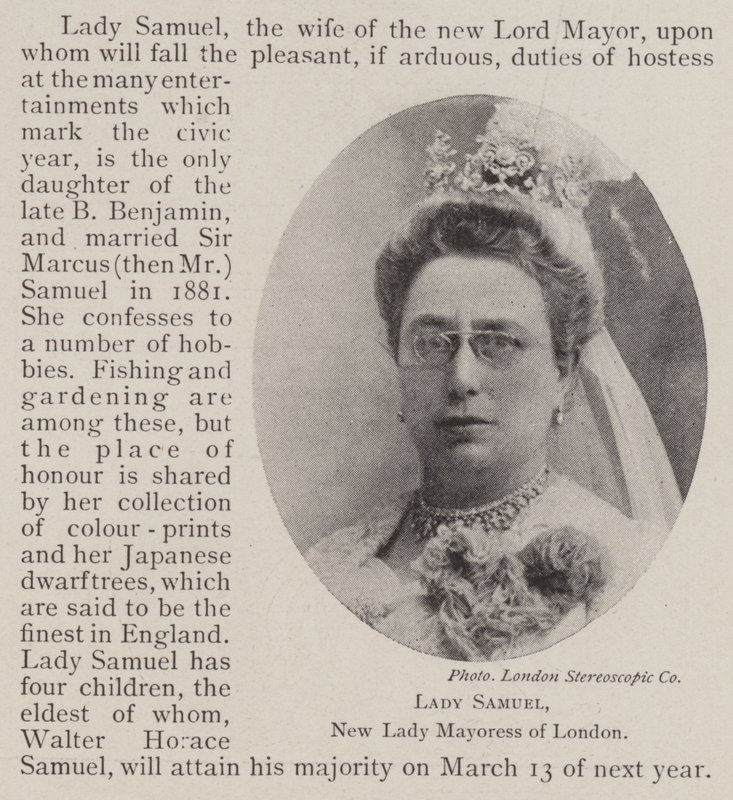 Lady Samuel, New Lady Mayoress of London od English Photographer