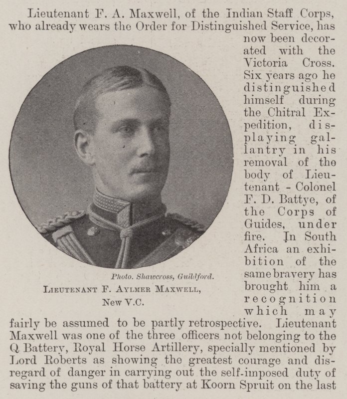 Poručík F Aylmer Maxwell, nový VC od English Photographer