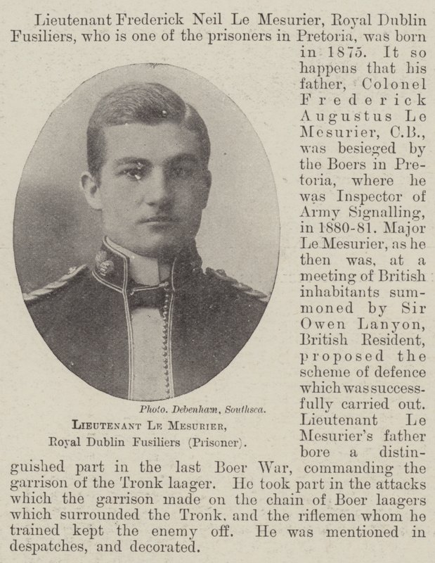 Poručík Le Mesurier, Royal Dublin Fusiliers (vězeň) od English Photographer