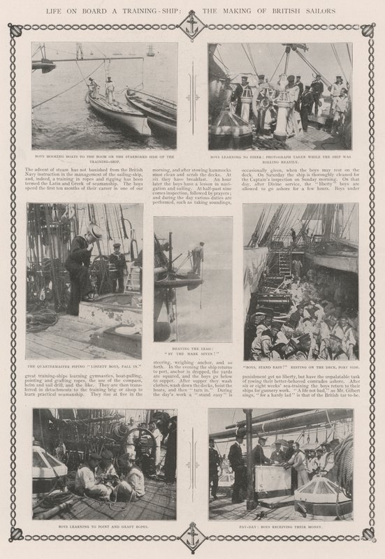 Život na palubě cvičné lodi, výroba britských námořníků od English Photographer