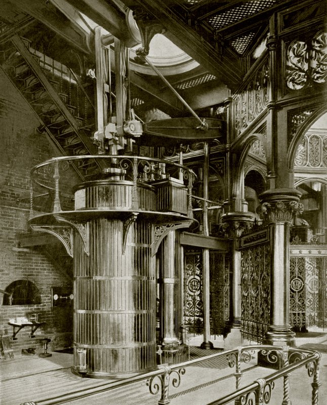 London Sewage: The Crossness Pumping Station (č/b foto) od English Photographer