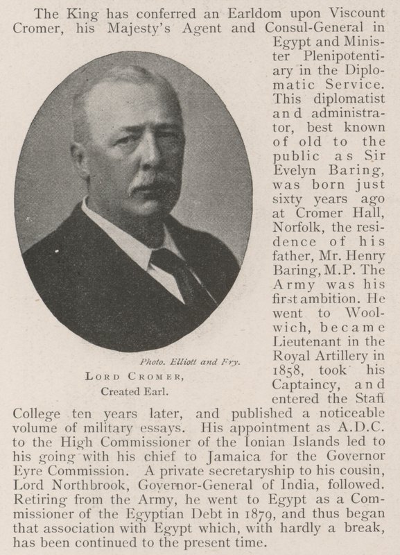 Lord Cromer, stvořený hrabě od English Photographer