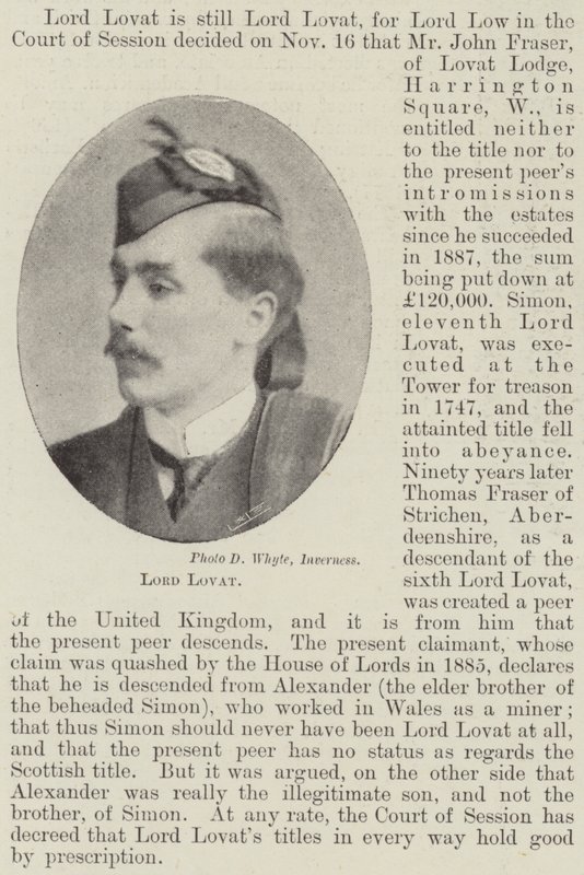 Lord Lovat od English Photographer