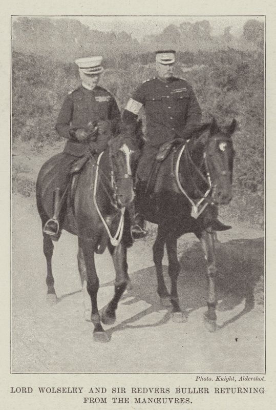 Lord Wolseley a Sir Redvers Buller se vracejí z Manévrů od English Photographer