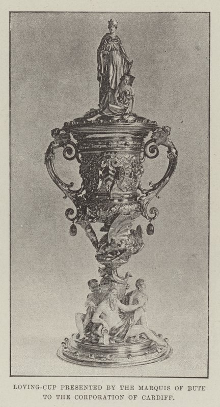 Loving-Cup darovaný markýzem z Bute Corporation of Cardiff od English Photographer