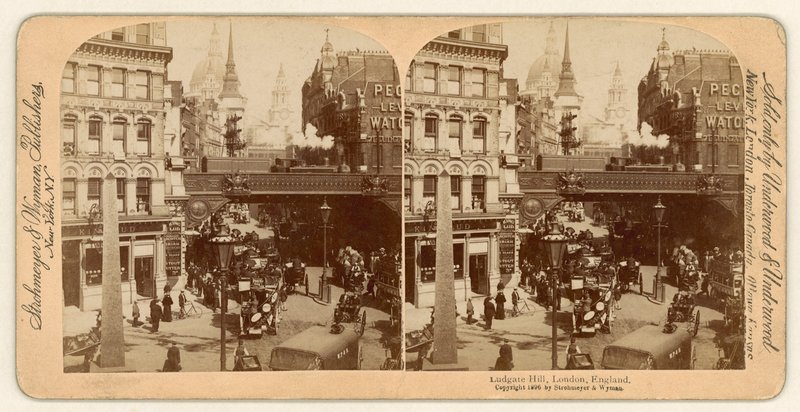 Ludgate Hill, stereoskopický pohled od English Photographer