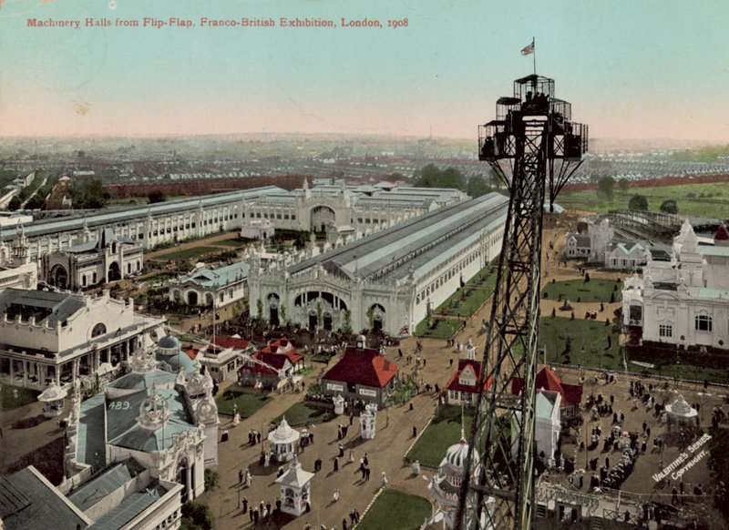 Machinery Halls z Flip-Flap, The Great White City, Londýn od English Photographer