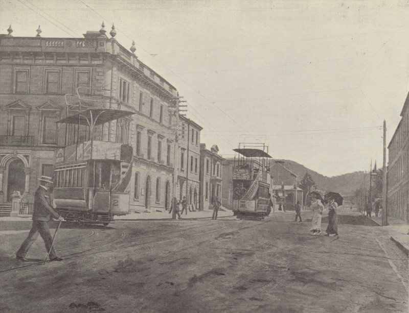Macquarie Street, při pohledu z katedrály, Hobart od English Photographer