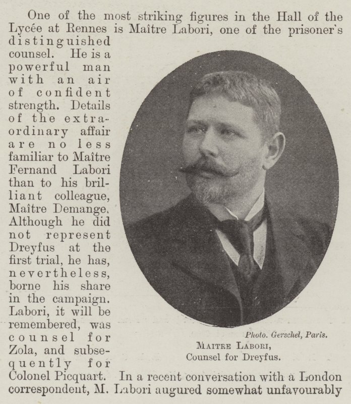Maitre Labori, právní zástupce Dreyfuse od English Photographer
