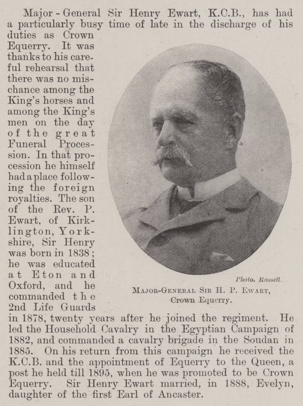 Generálmajor Sir H P Ewart, Crown Equerry od English Photographer