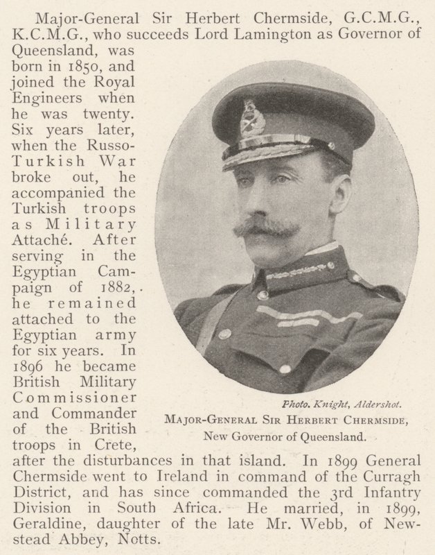 Generálmajor Sir Herbert Chermside, nový guvernér Queenslandu od English Photographer