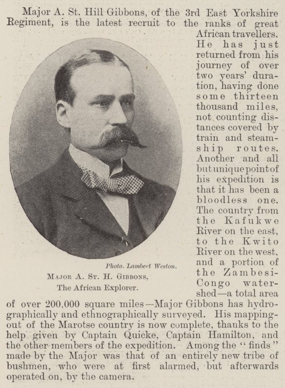 Major A St H Gibbons, africký průzkumník od English Photographer