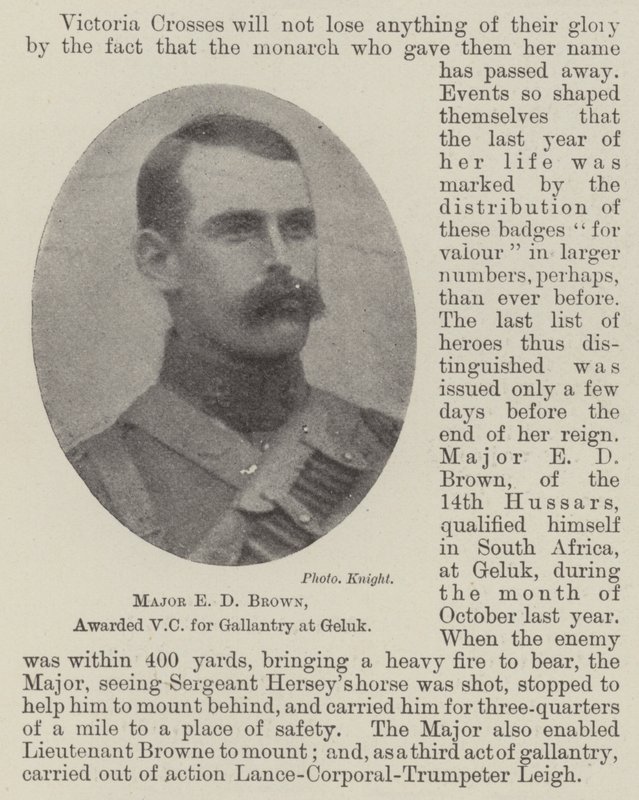Major E D Brown, udělen VC za statečnost v Geluk od English Photographer