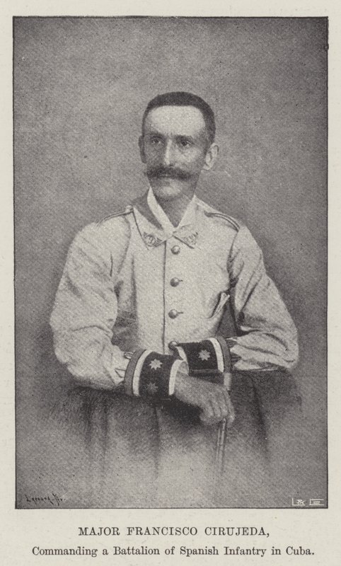 Major Francisco Cirujeda, velící praporu španělské pěchoty na Kubě od English Photographer