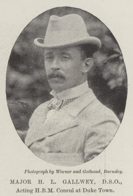 Major HL Gallwey, DSO, úřadující konzul HBM v Duke Town od English Photographer