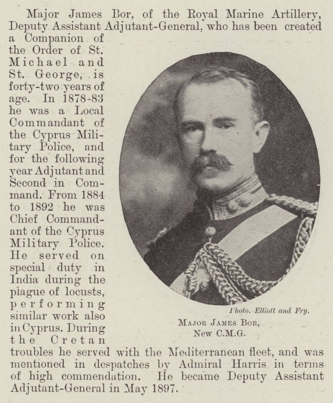 Major James Bor, New CMG od English Photographer