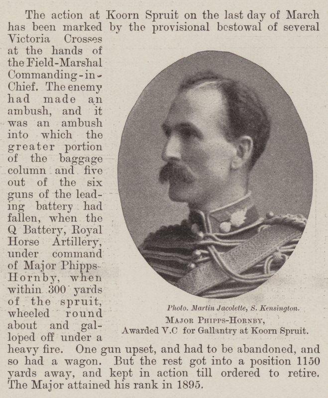 Major Phipps-Hornby, oceněný VC za Galantry v Koorn Spruit od English Photographer