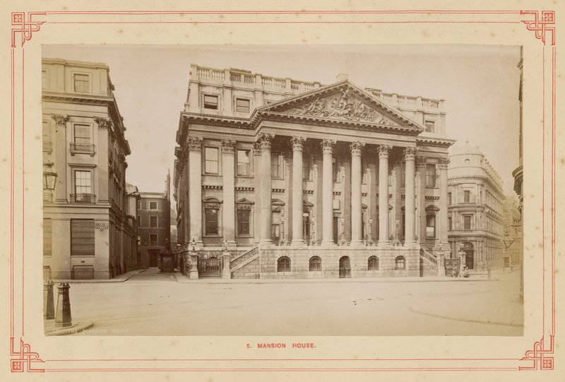Mansion House, Queen Victoria Street, Londýn od English Photographer