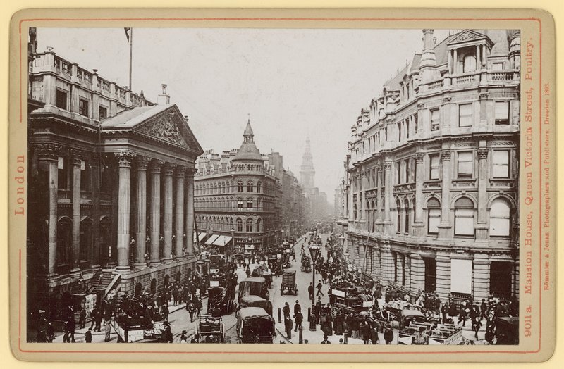 Mansion House, Queen Victoria Street, Poultry, Londýn od English Photographer