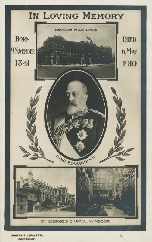 Pamětní karta krále Edwarda VII. (černobílá fotografie) od English Photographer