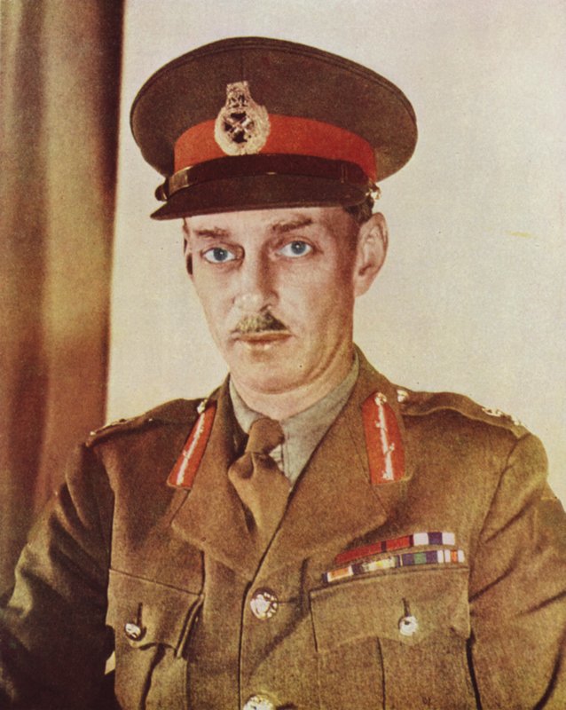 Miles Dempsey, britský generál, který velel druhé armádě při vylodění v Normandii a byl prvním britským velitelem, který překročil Rýn, druhá světová válka od English Photographer