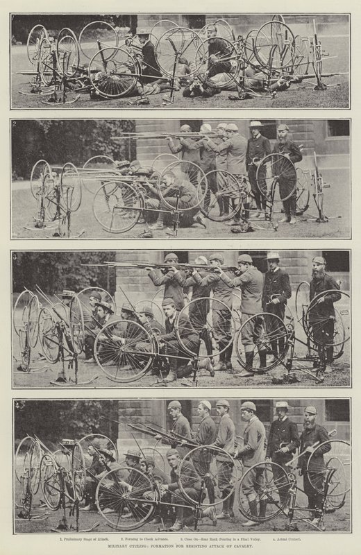 Vojenská cyklistika, formace pro odolání útoku kavalérie od English Photographer