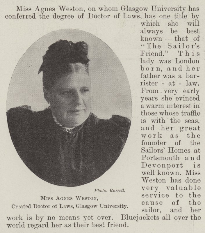 Slečna Agnes Weston, vytvořená doktorkou práv, Glasgow University od English Photographer