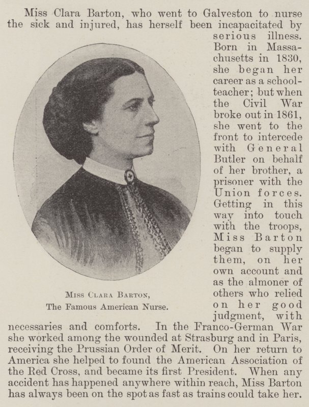 Slečna Clara Barton, slavná americká zdravotní sestra od English Photographer