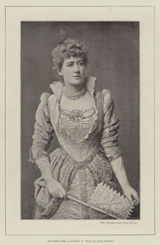 Slečna Ellen Terry jako Beatrice ve filmu Mnoho povyku pro nic od English Photographer