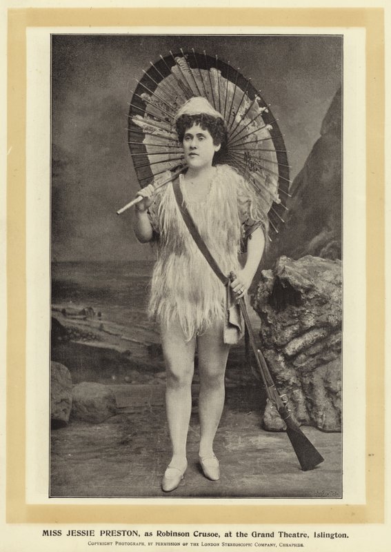 Slečna Jessie Preston, jako Robinson Crusoe, v Grand Theatre, Islington od English Photographer