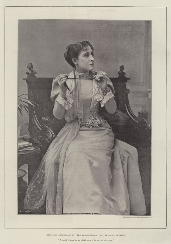 Slečna Olga Nethersole v The Transgressor, ve Dvorním divadle od English Photographer