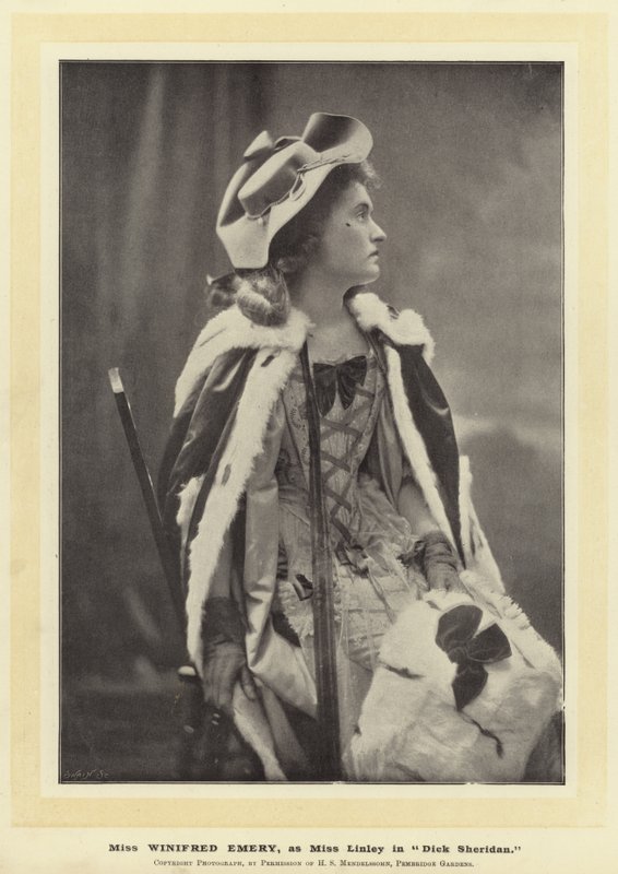Slečna Winifred Emery, jako slečna Linley v Dick Sheridan od English Photographer
