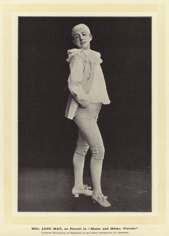 Mlle Jane May jako Pierrot v Mons a Mdme Pierrot od English Photographer