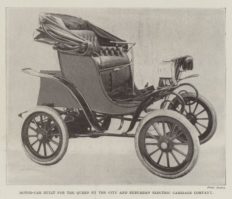 Motorové auto vyrobené pro královnu společností City and Suburban Electric Carriage Company od English Photographer