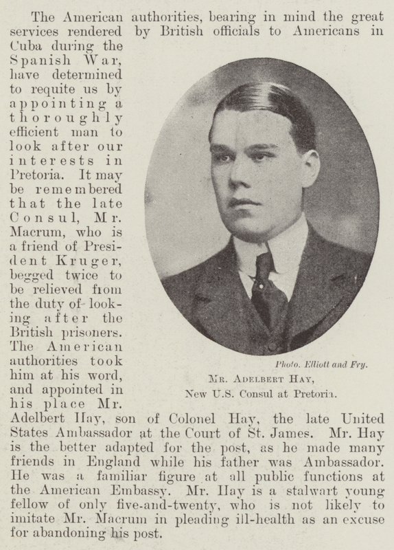 Pan Adelbert Hay, nový americký konzul v Pretorii od English Photographer
