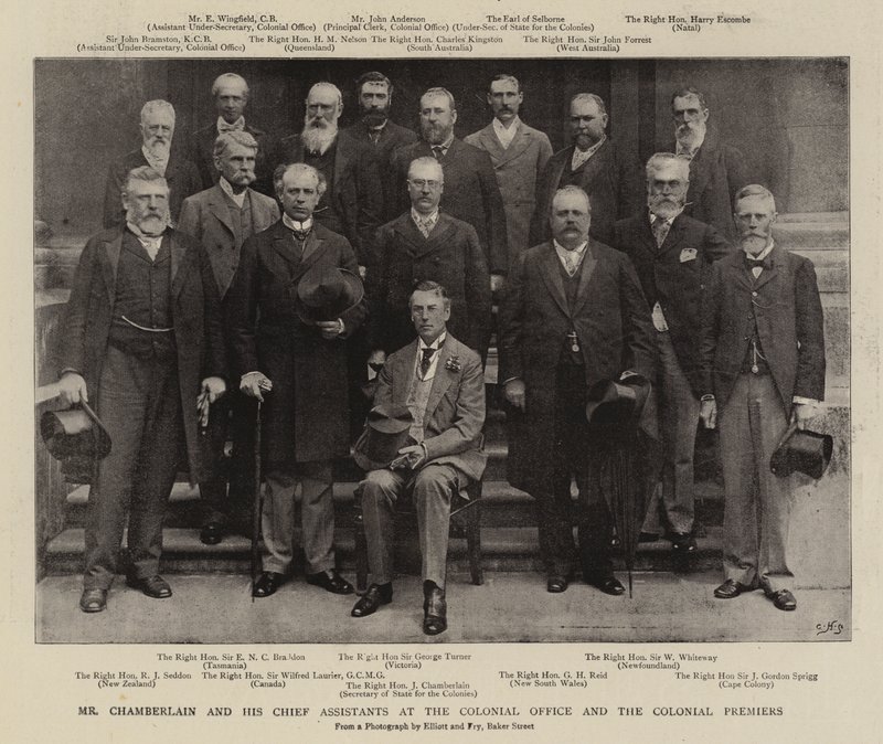 Pan Chamberlain a jeho hlavní asistenti v Colonial Office a Colonial Premiers od English Photographer