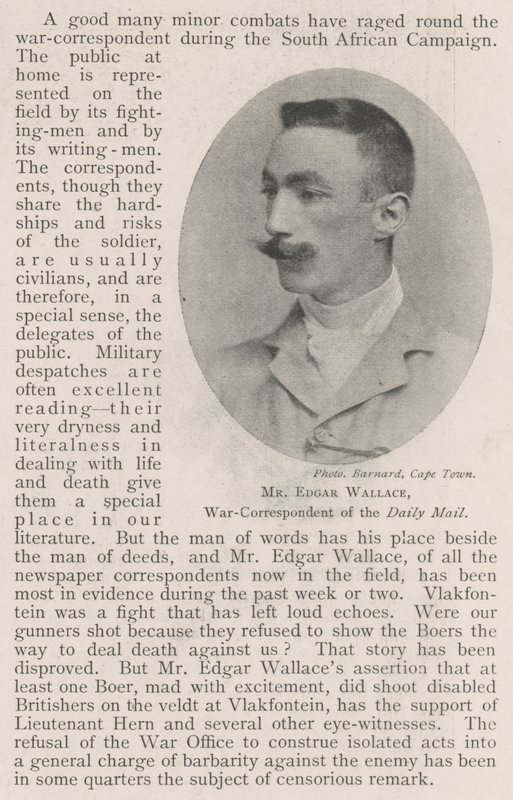 Pan Edgar Wallace, válečný zpravodaj Daily Mail od English Photographer