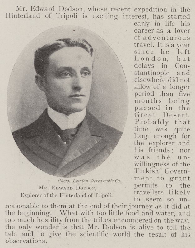 Pan Edward Dodson, průzkumník vnitrozemí Tripolisu od English Photographer