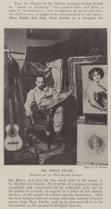 Pan Emile Fuchs, návrhář nových britských známek od English Photographer