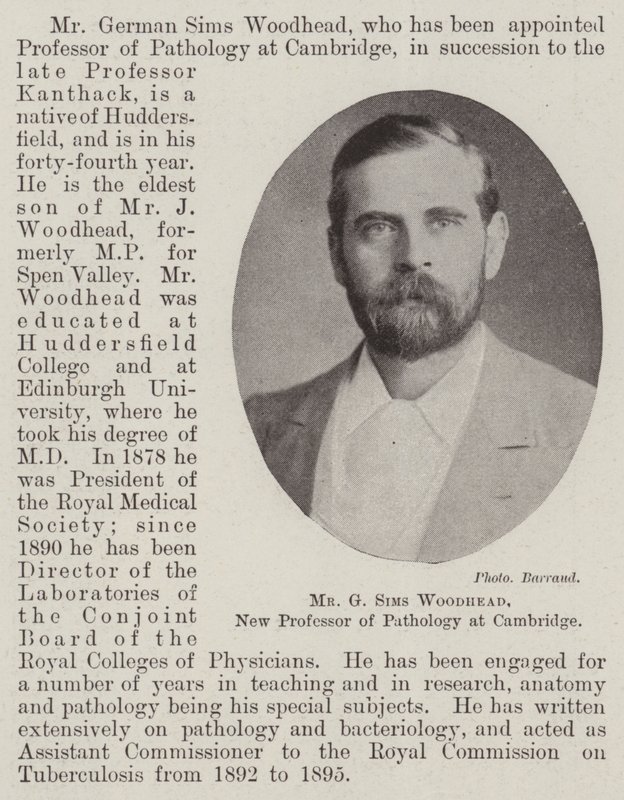 Pan G Sims Woodhead, nový profesor patologie v Cambridge od English Photographer