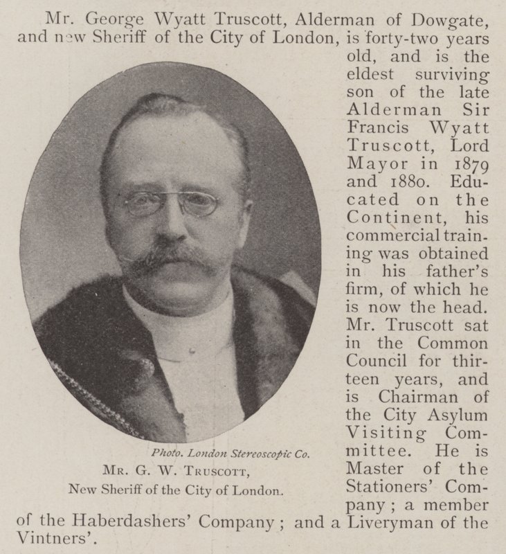 Pan G W Truscott, nový šerif City of London od English Photographer